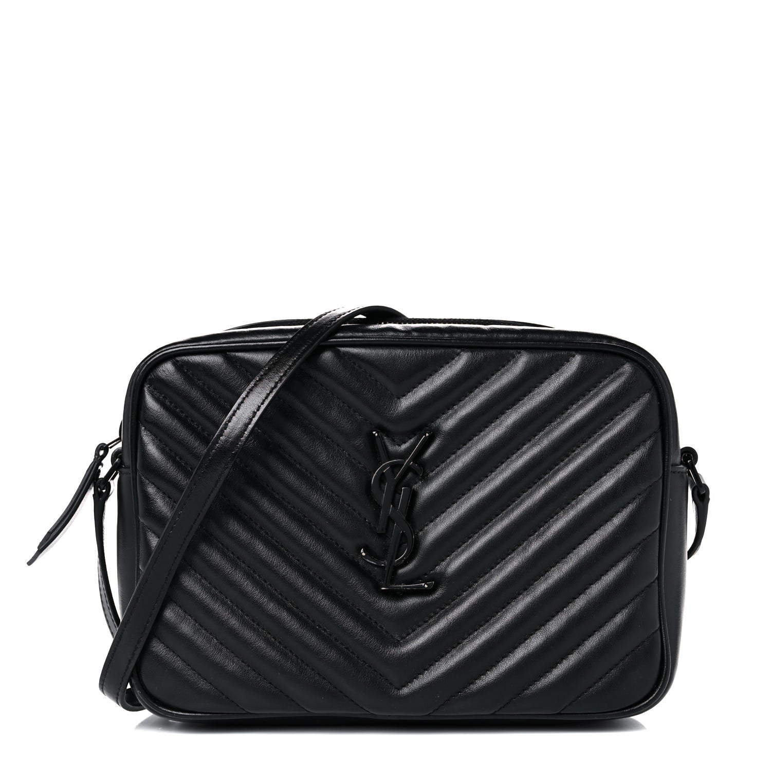 Saint Laurent Calfskin Matelasse Monogram Lou Camera Bag Black 1 of 16