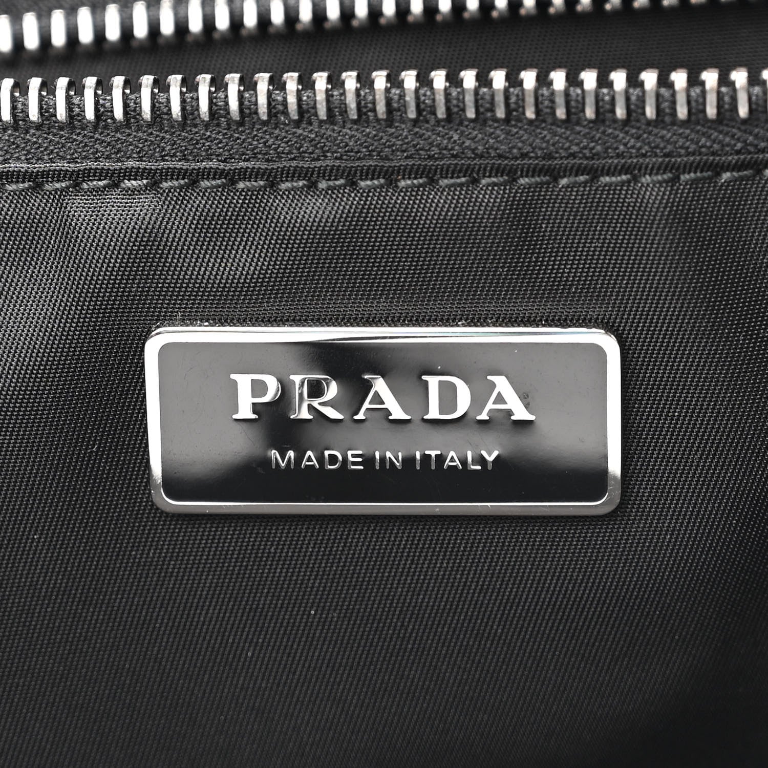 Prada Tessuto Nylon Passama Embroidered Shopping Tote Black 6 of 9