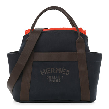 Hermes Canvas The Grooming Bag Bleu Navy Feu 1 of 12