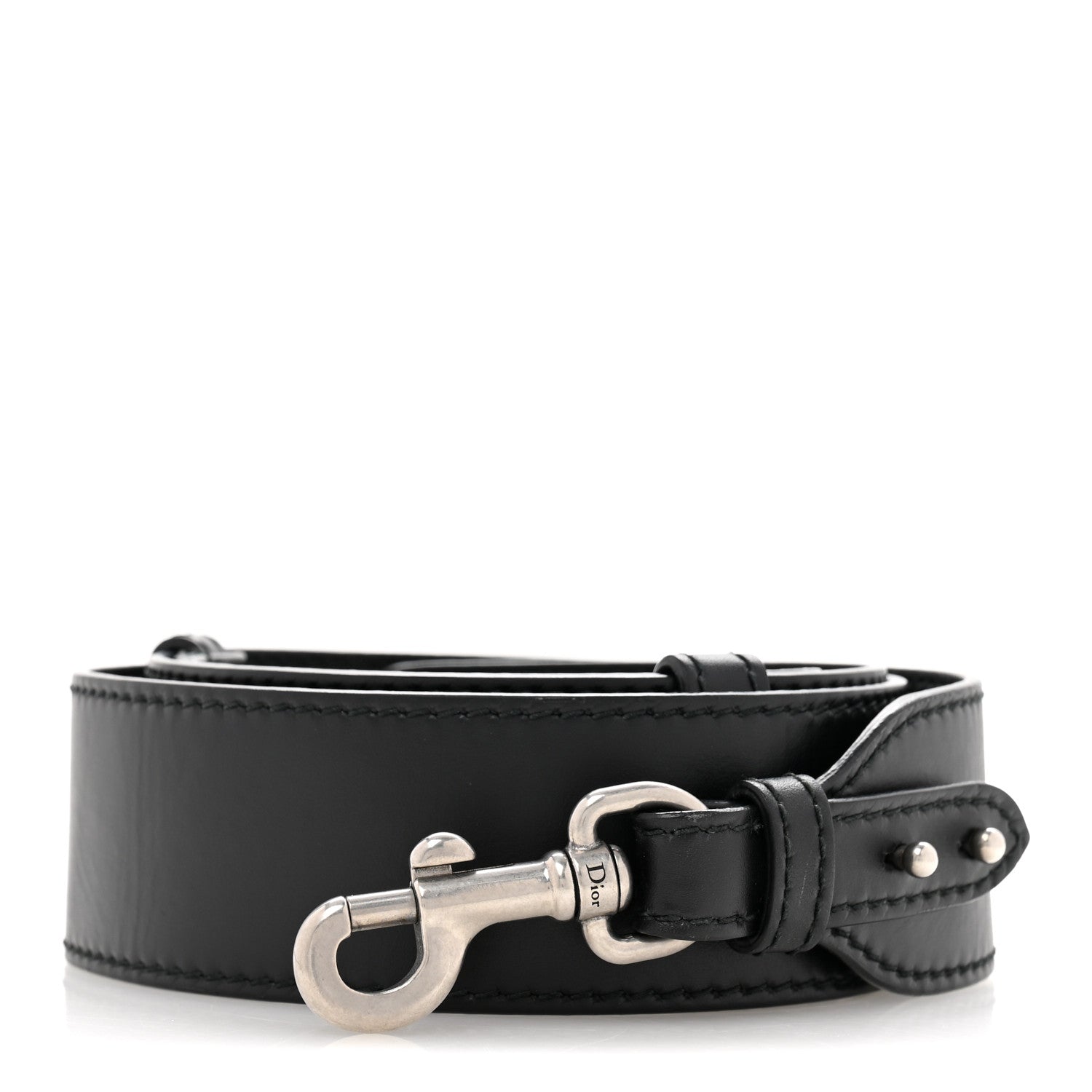 Christian Dior Calfskin D Fence Saddle Bag Adjustable Shoulder Strap Black 1 of 6