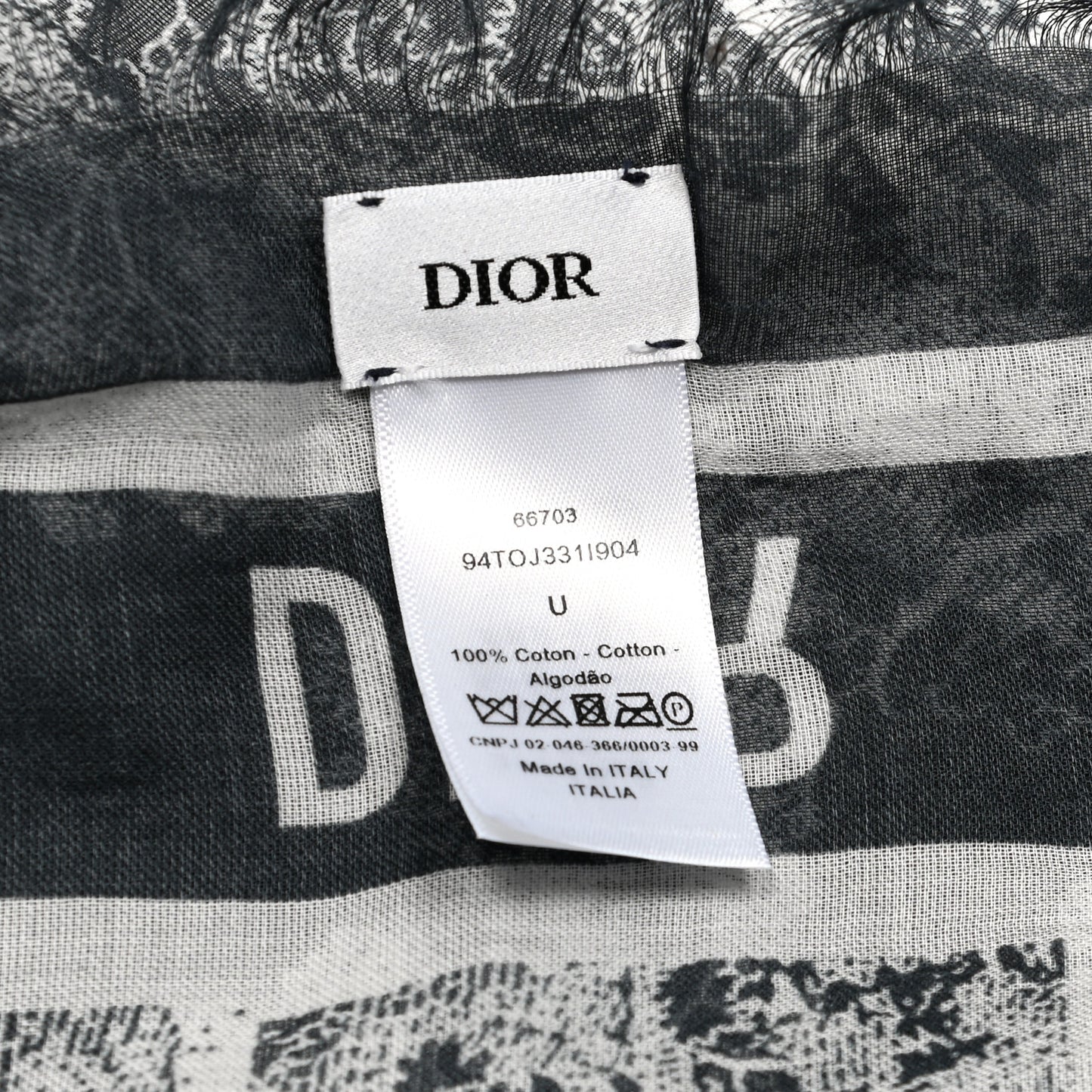 Cotton Fringe Dioriviera Toile De Jouy Sarong Navy Blue