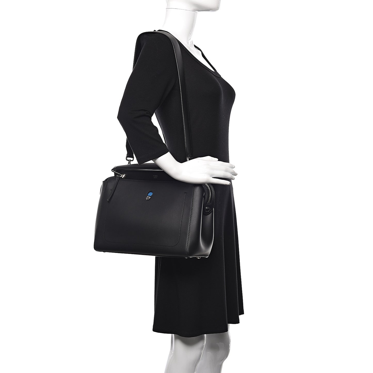 Vitello Baltico Dolce DotCom Satchel Black Blue Royal