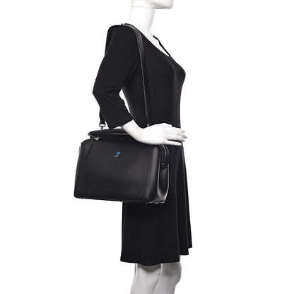 Fendi Vitello Baltico Dolce DotCom Satchel Black Blue Royal 2 of 15
