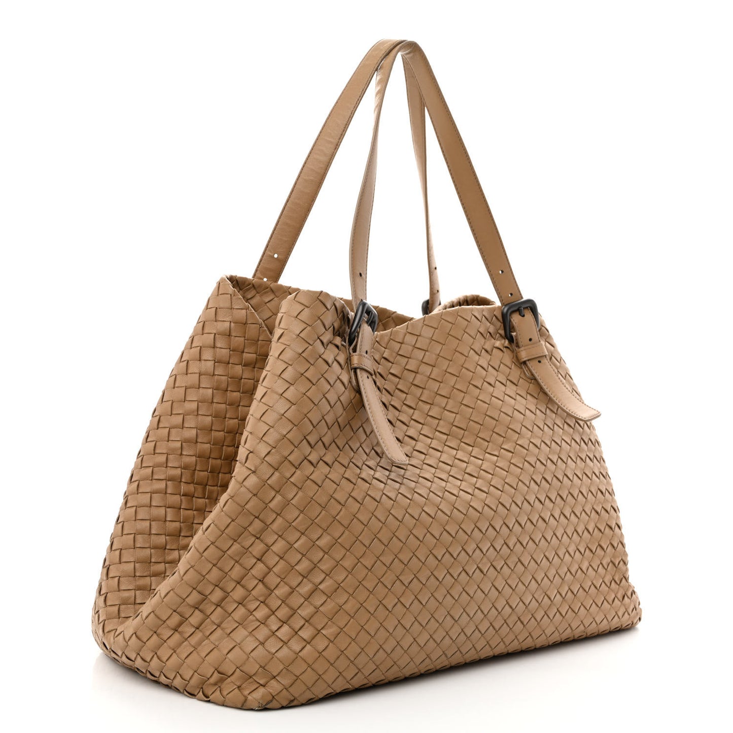 Nappa Intrecciato Large Cesta Tote Camel