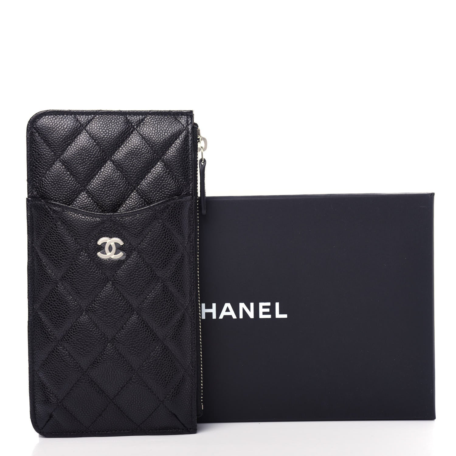 Chanel Caviar Quilted Classic Flat Wallet Pouch Black 8 of 8