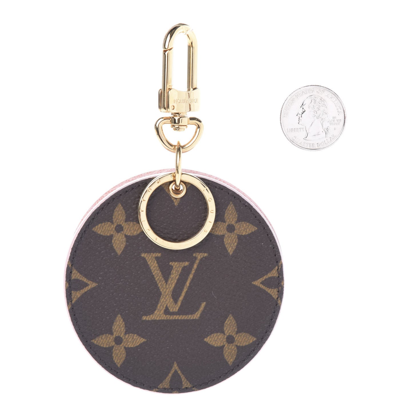 Monogram LV Mirror Bag Charm Key Holder Rose Ballerine