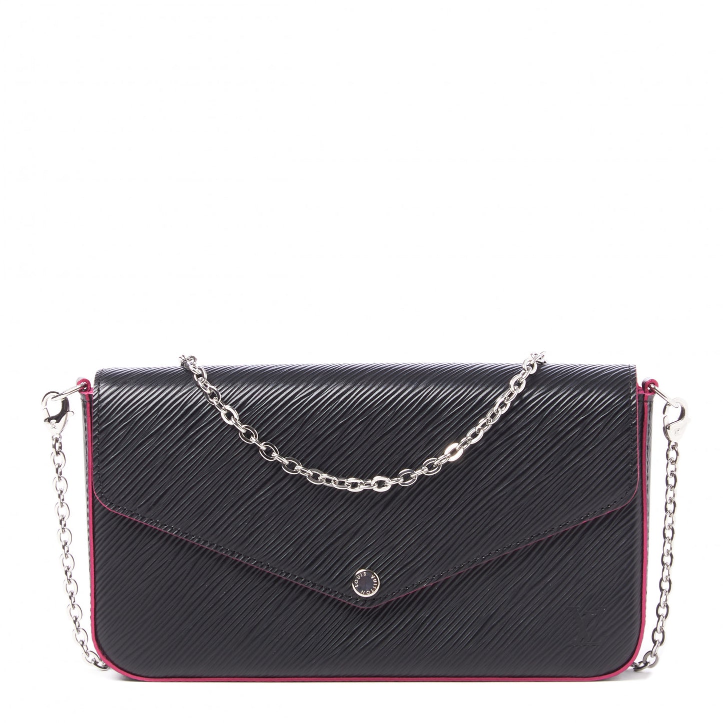 Epi Pochette Felicie Black Hot Pink