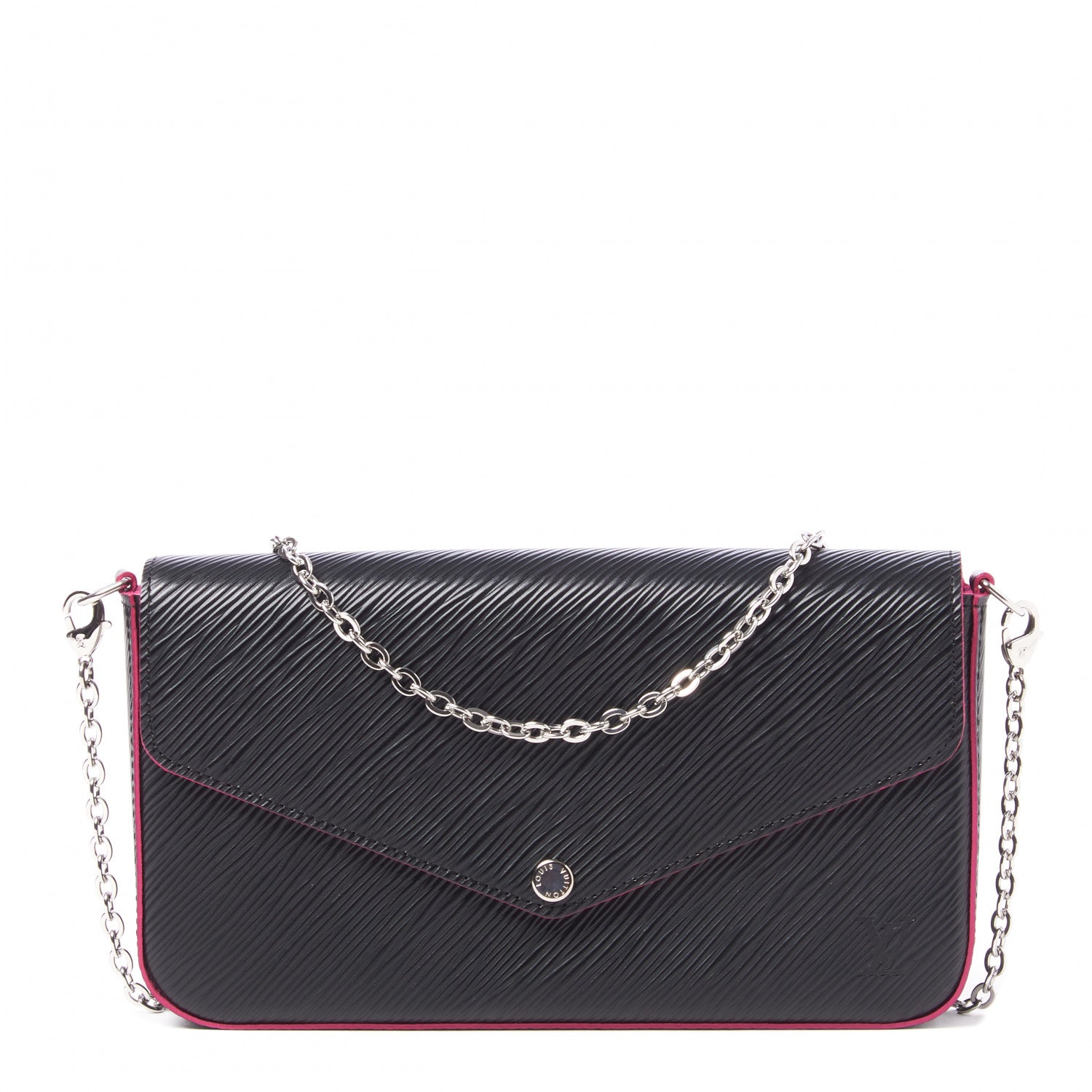 Louis Vuitton Epi Pochette Felicie Black Hot Pink 1 of 9