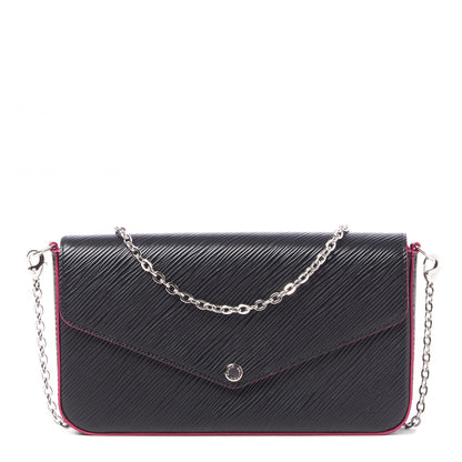 Louis Vuitton Epi Pochette Felicie Black Hot Pink 1 of 9