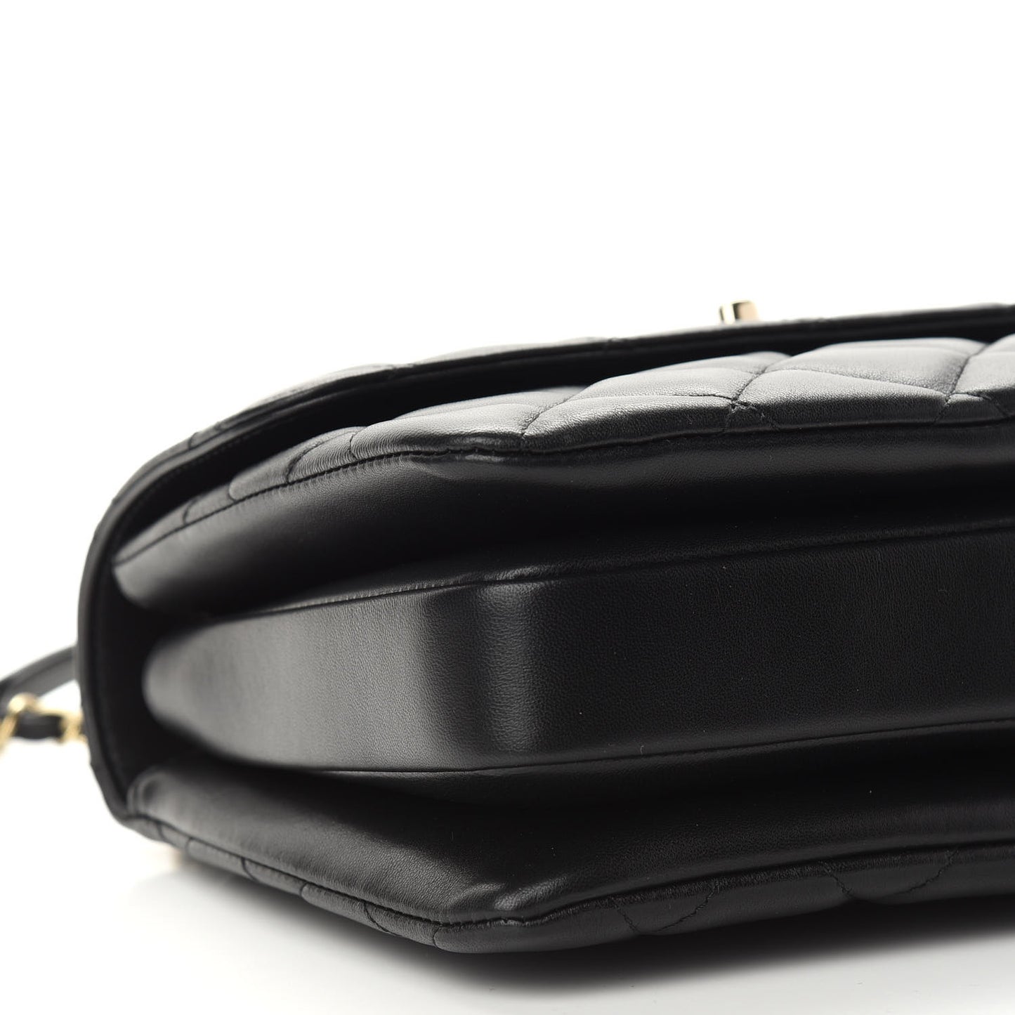 Lambskin Quilted Small Trendy CC Dual Handle Flap Bag Black