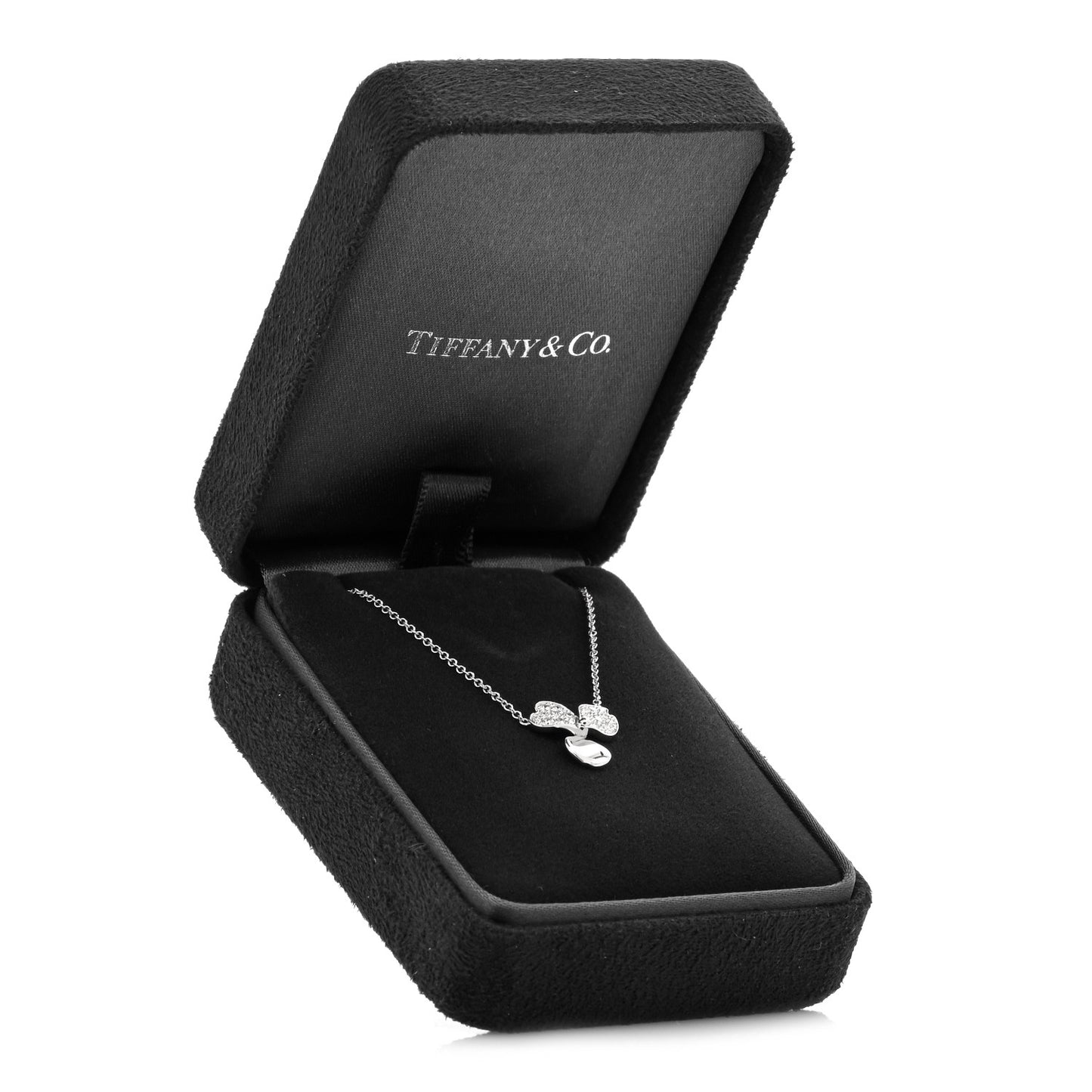 Platinum Diamond .17ctw Small Paper Flowers Pendant Necklace