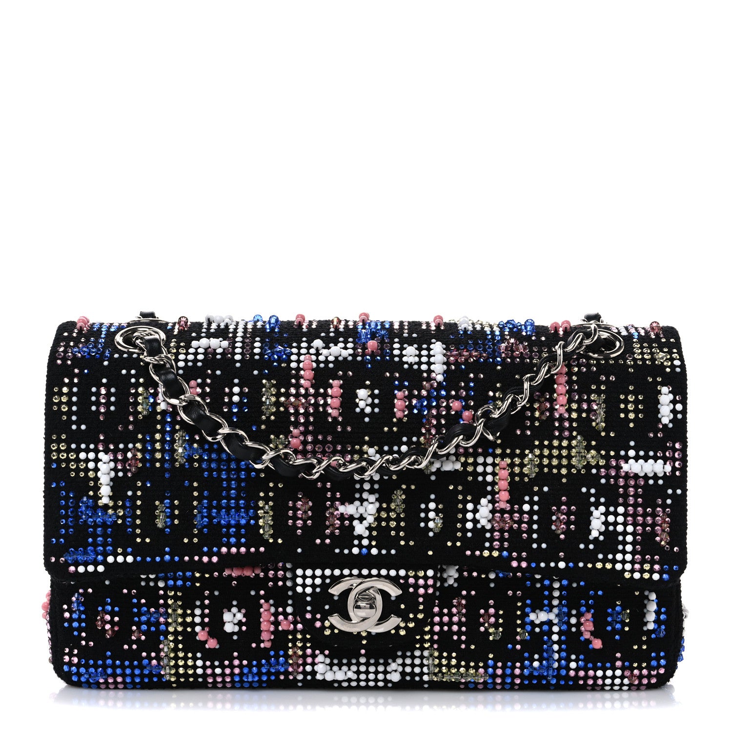 Chanel Crystal Tweed CC Medium Double Flap Black 1 of 10
