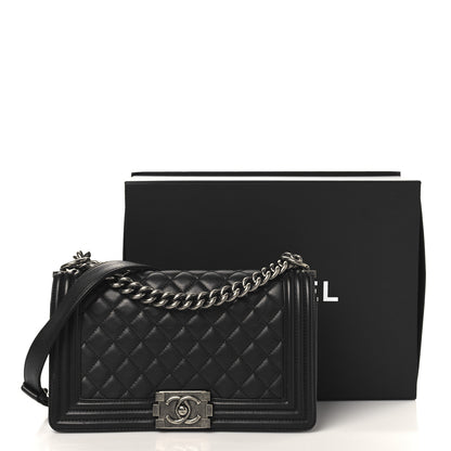 Chanel Calfskin Quilted Medium Boy Flap Black 12 of 12