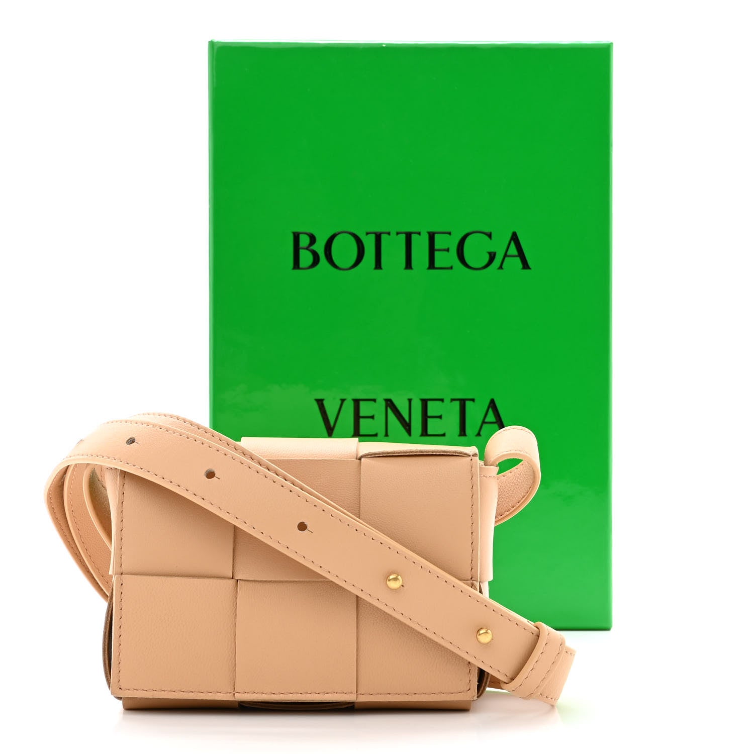 Bottega Veneta Lambskin Maxi Intreccio Candy Cassette Crossbody Bag Almond 10 of 10