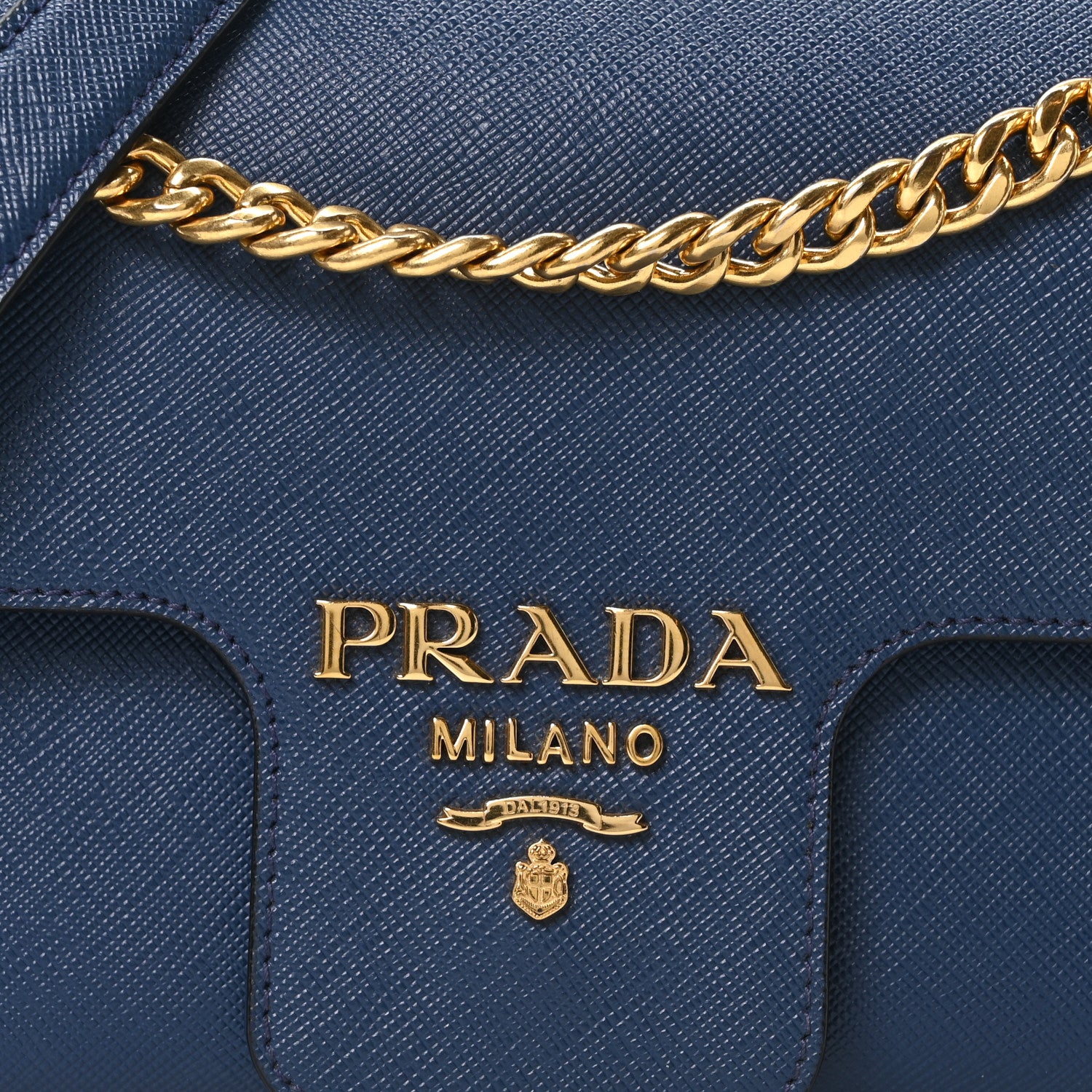 Prada Saffiano Flap Shoulder Bag Bluette 8 of 10