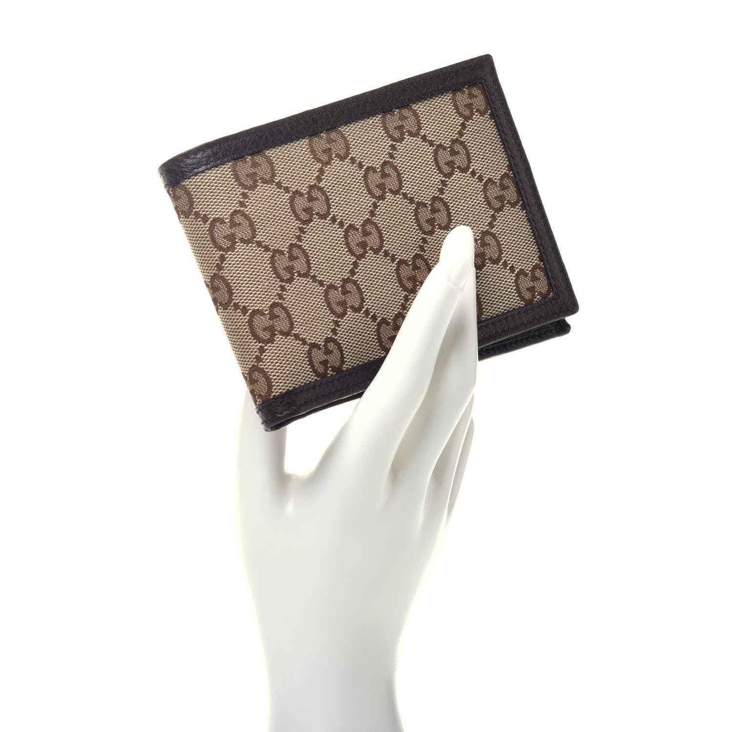 Gucci Monogram Bi-Fold Wallet Beige Dark Brown 2 of 6