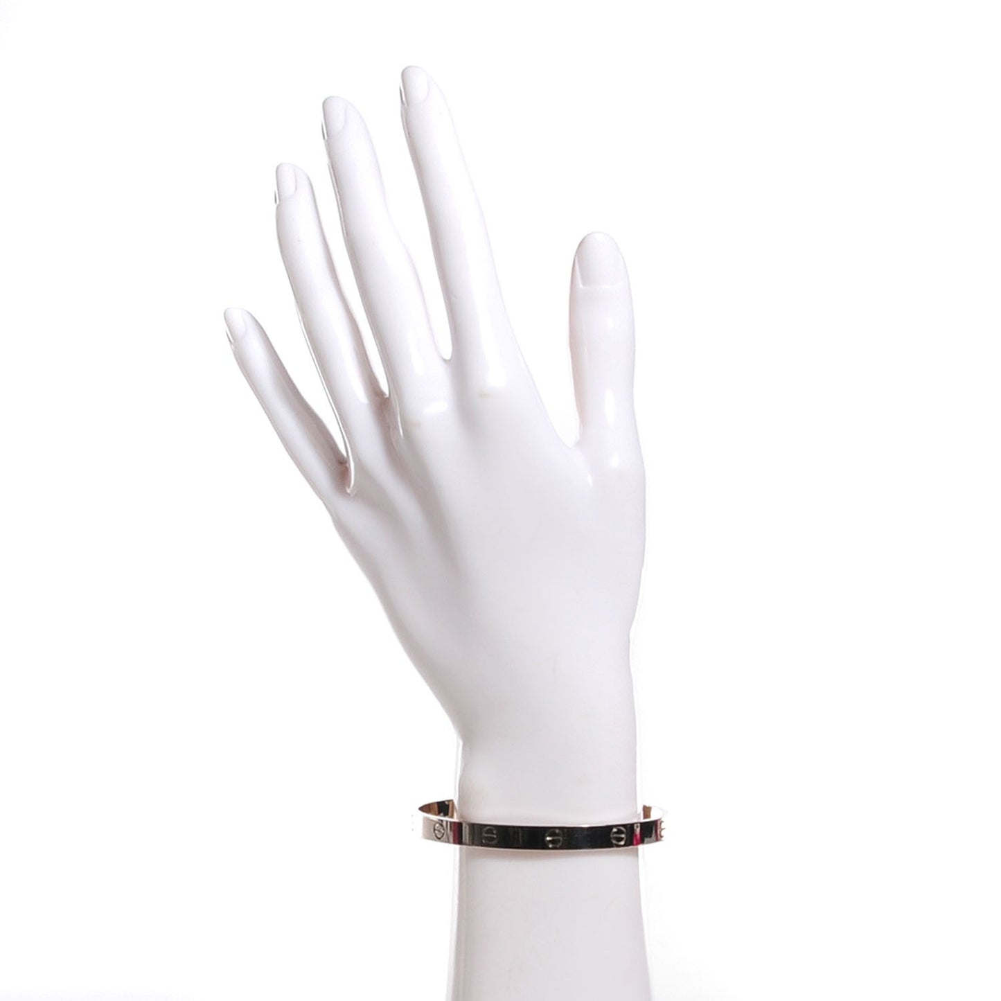 18K White Gold LOVE Cuff Bracelet 20