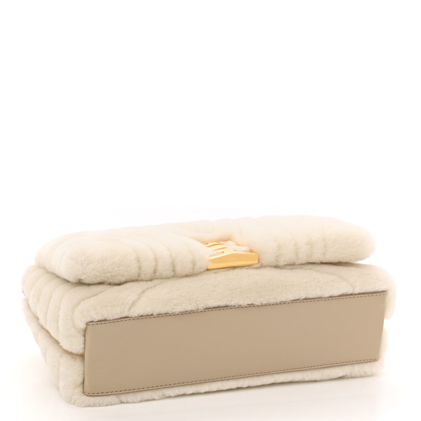 Shearling Quilted Small 4G Shoulder Bag Ivory