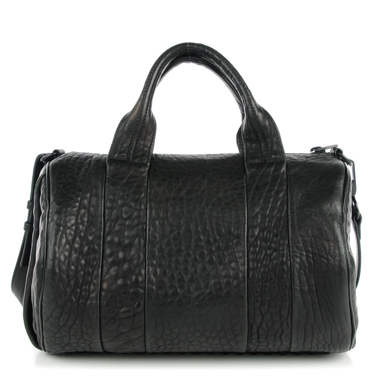 Pebbled Lambskin Rocco Black Matte Black Hardware