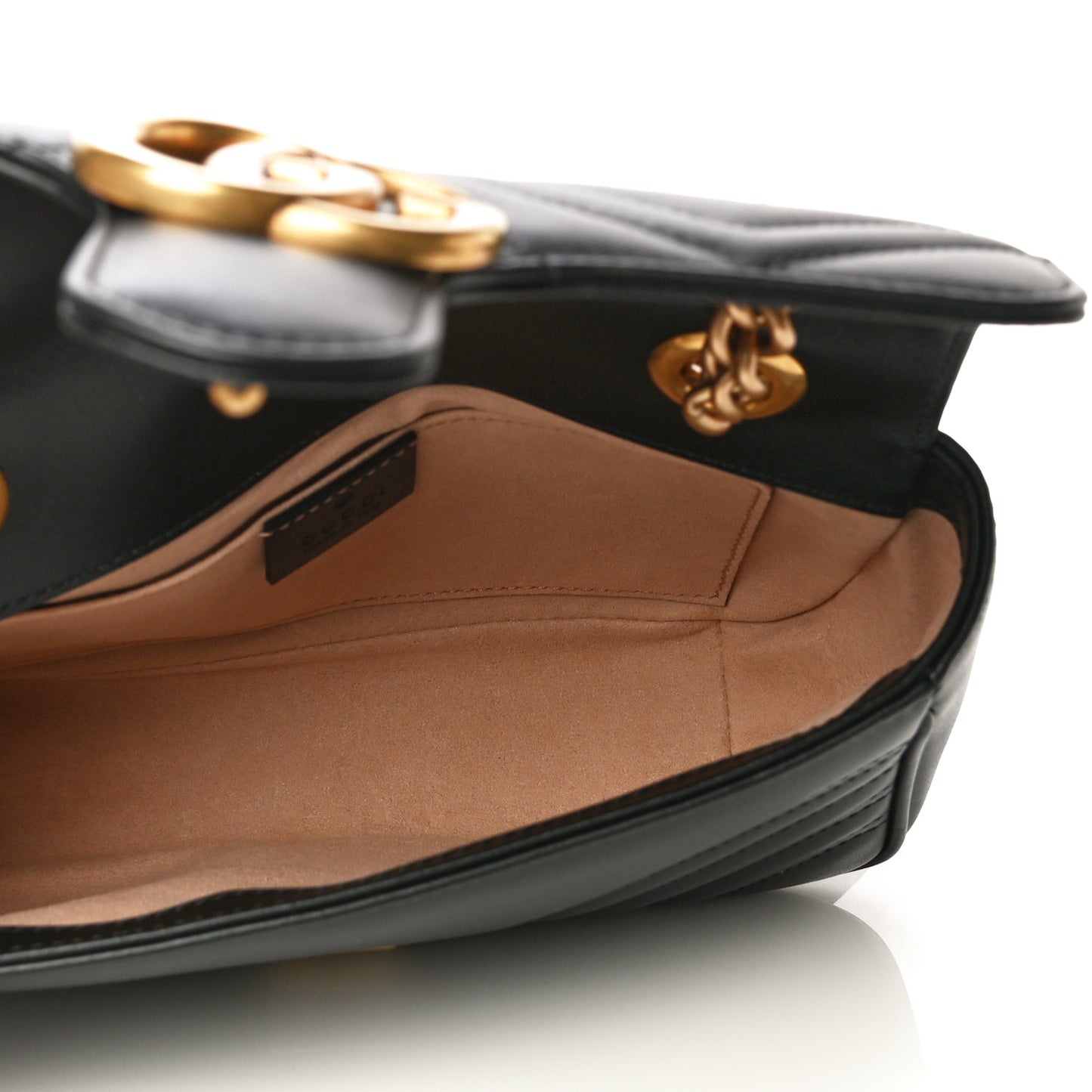 Calfskin Matelasse Mini GG Marmont Shoulder Bag Black