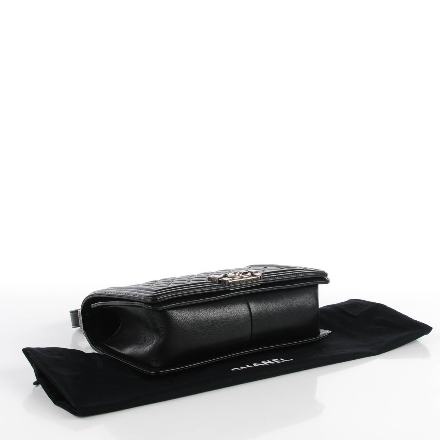Calfskin Quilted Medium Boy Flap Black