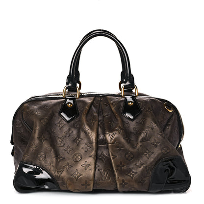 Louis Vuitton Cuir Patent Embossed Monogram Stephen Bag Grey 1 of 16