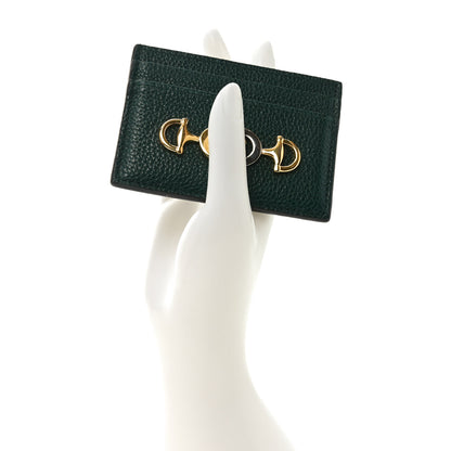 Gucci Grainy Calfskin Zumi Card Holder Green 2 of 6