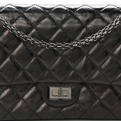 Chanel Metallic Aged Calfskin Quilted 2.55 Reissue 226 Flap Black 8 of 11
