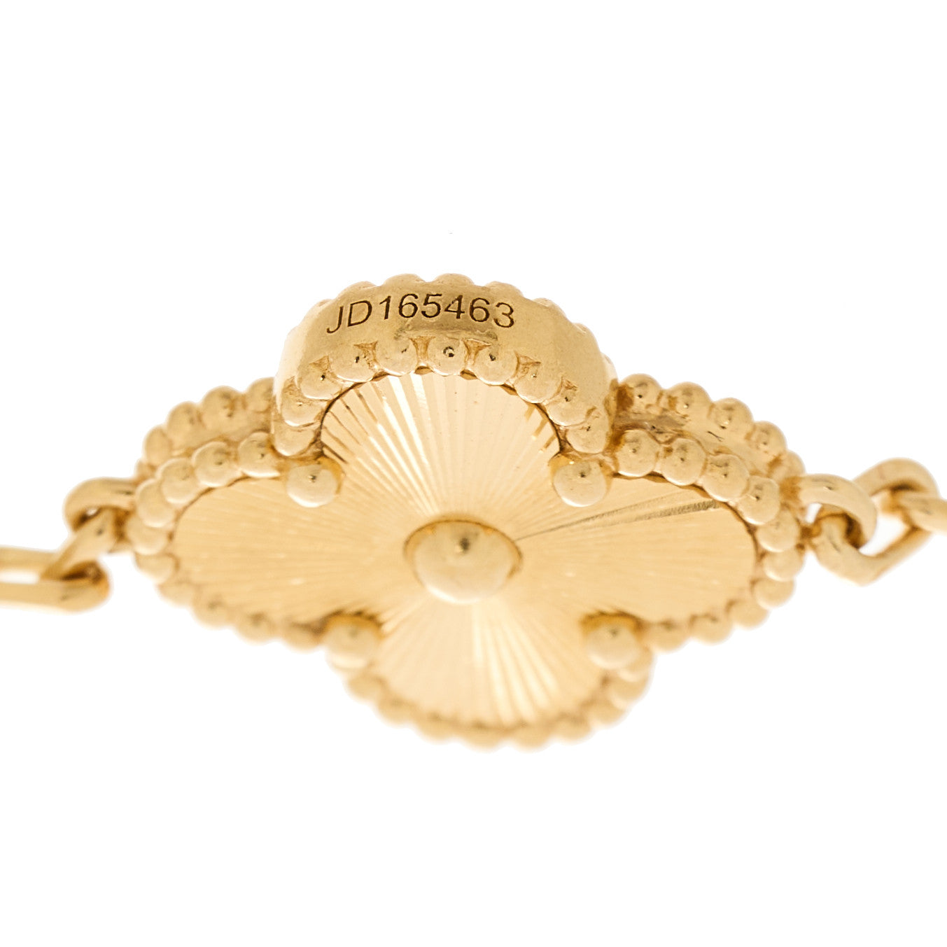 Van Cleef & Arpels 18K Yellow Gold 5 Motifs Guilloche Vintage Alhambra Bracelet 4 of 4