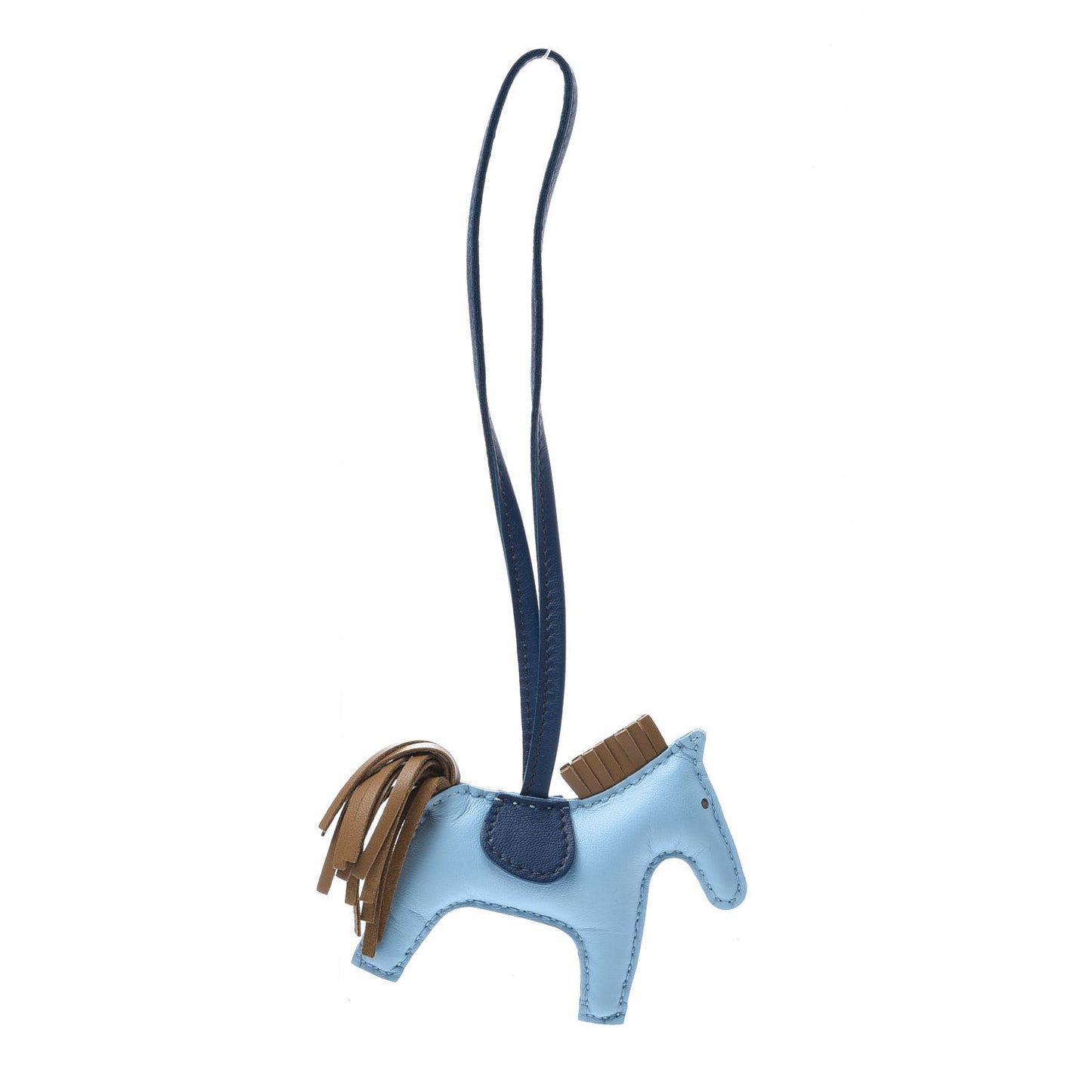 Milo Lambskin Grigri Rodeo Horse Bag Charm PM Celeste Bleu De Malte Kraft