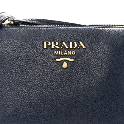 Prada Vitello Phenix Double Zip Crossbody Bag Baltico 9 of 15