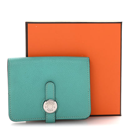 Hermes Togo Dogon Card Case Lagon 8 of 8