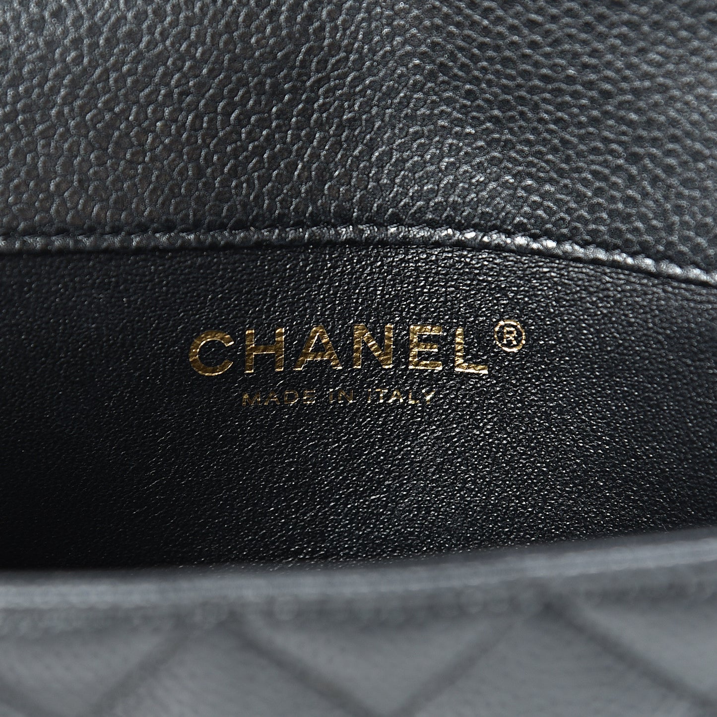 Metallic Caviar Quilted Extra Mini Flap Black