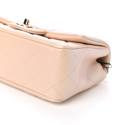 Chanel Iridescent Calfskin Quilted Mini Rectangular Flap Beige 7 of 10
