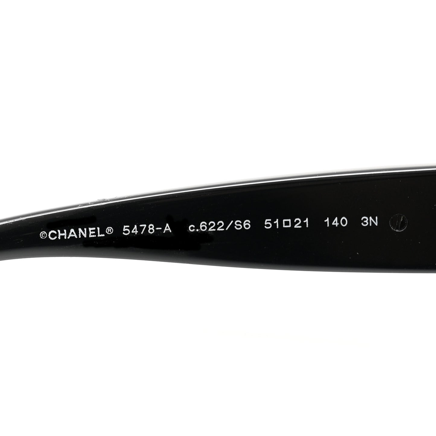 Acetate Square CC Heart Sunglasses 5478-A Black