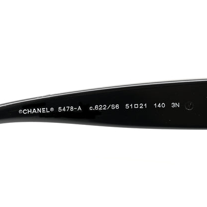 Chanel Acetate Square CC Heart Sunglasses 5478-A Black 5 of 7