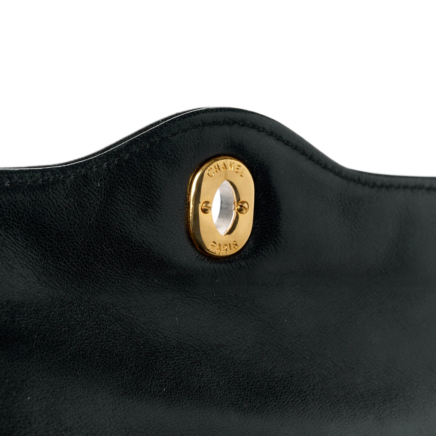 Lambskin Quilted Medium Double Flap Bag Black