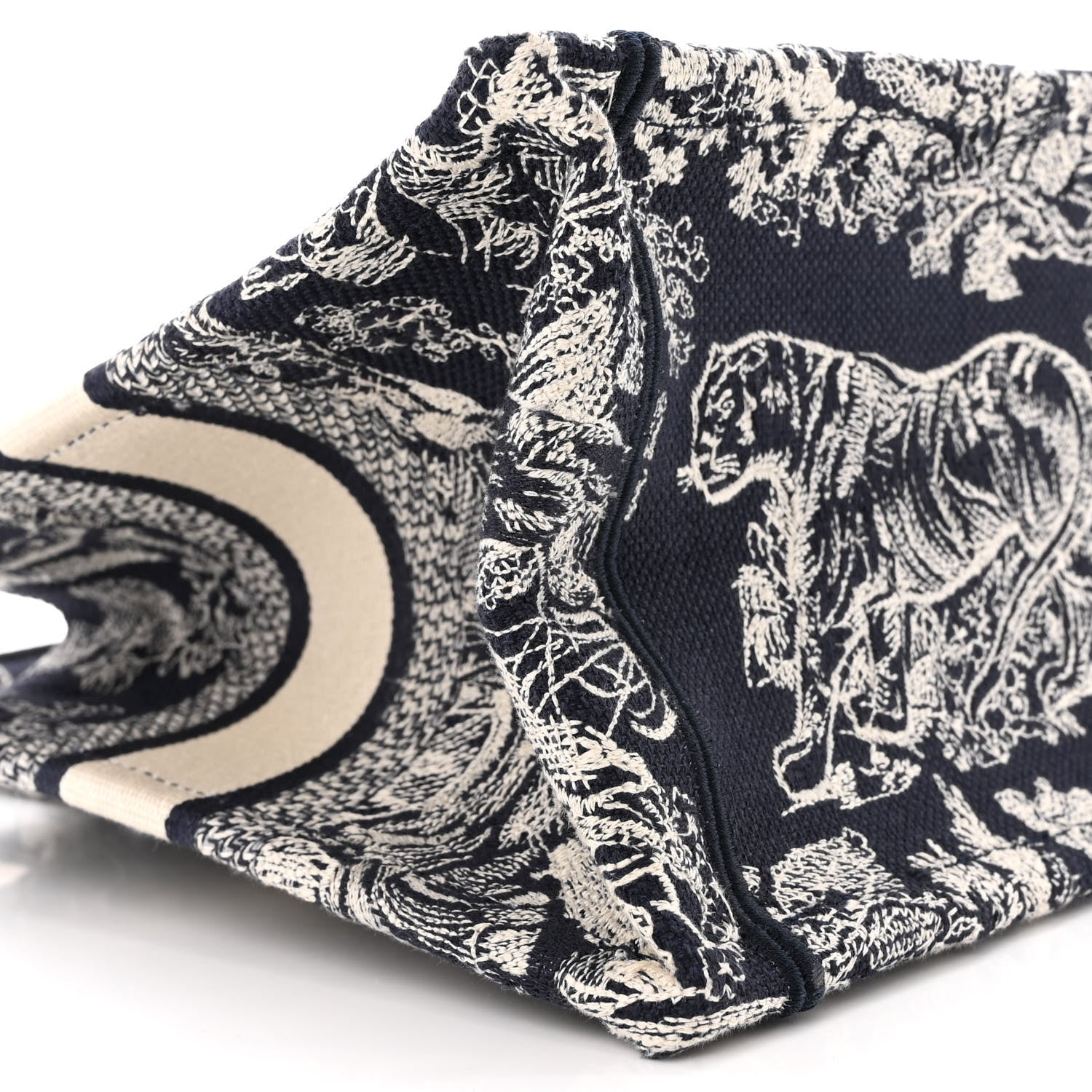 Christian Dior Canvas Embroidered Small Dioriviera Toile De Jouy Book Tote Blue 9 of 12