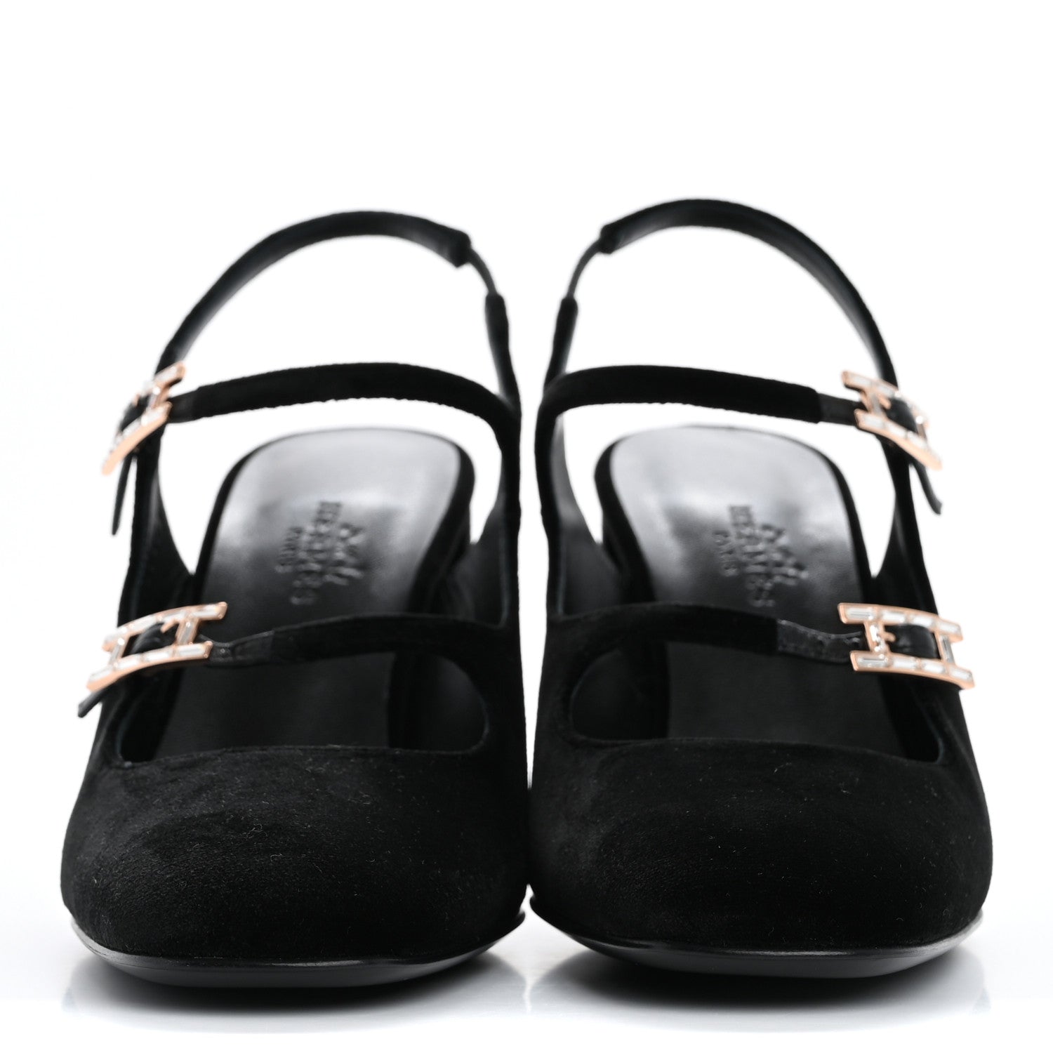 Hermes Velvet Rhinestone Jackie 90 Pumps 36.5 Black 3 of 10