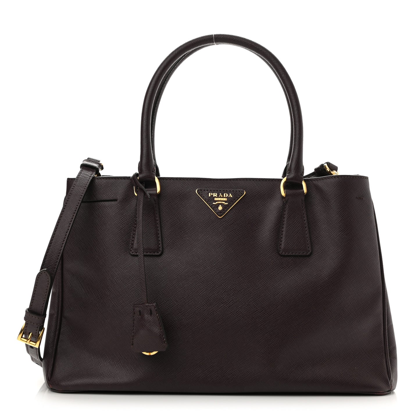 Saffiano Medium Galleria Double Zip Tote Amaranto