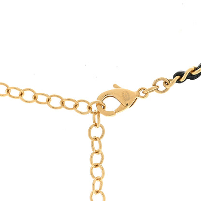 Chanel Metal Lambskin Chain CC Bow Necklace Black Gold 3 of 3
