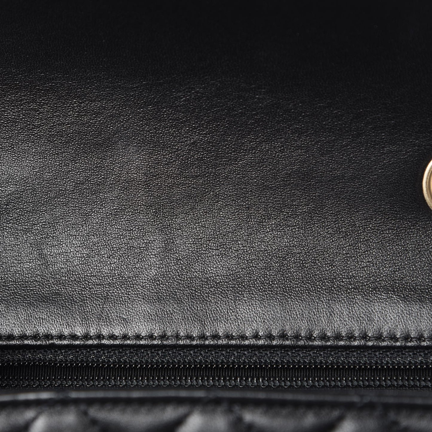 Lambskin Quilted Mini Rectangular Flap Black