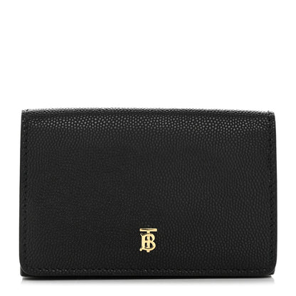 Burberry Grained Calfskin TB Compact Tri-Fold Wallet Black 1 of 11