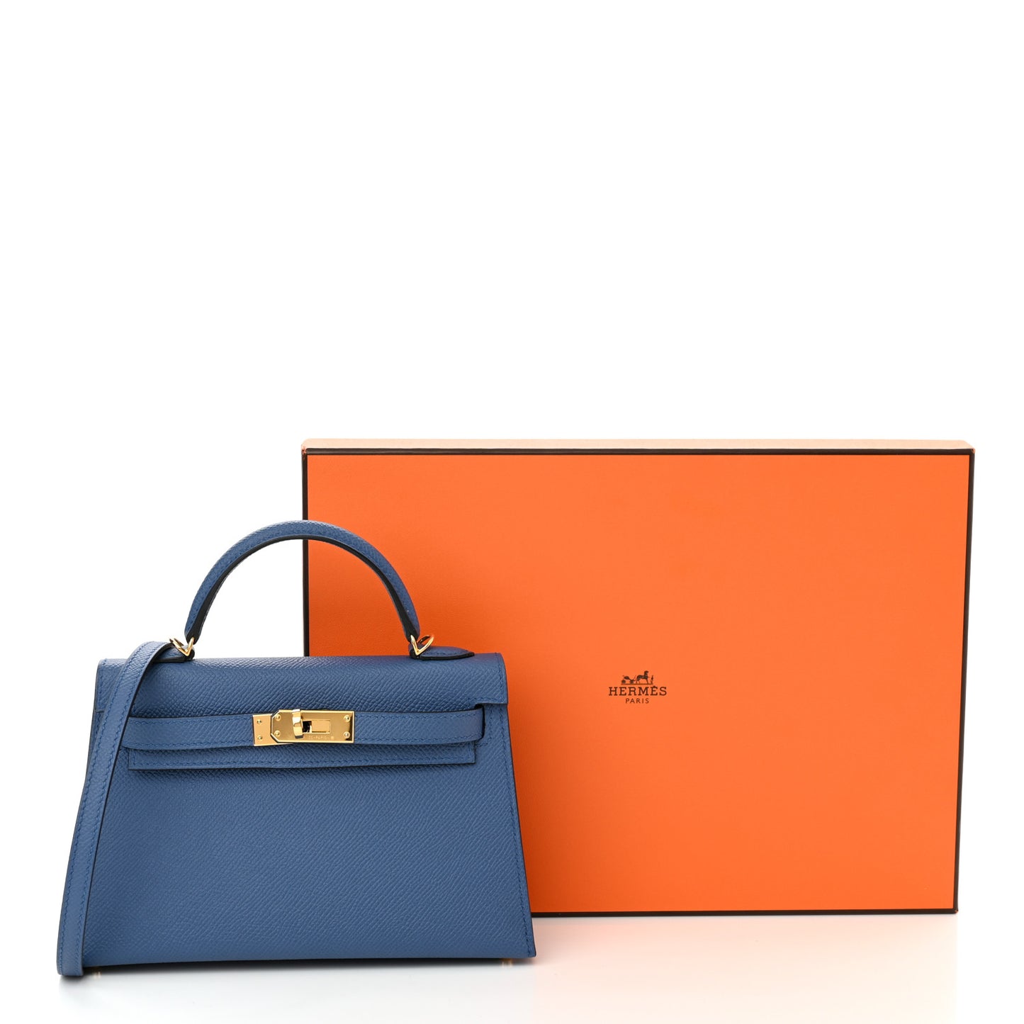 Epsom Mini Kelly Sellier 20 Bleu Agate