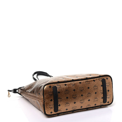 MCM Visetos Metallic Medium Reversible Shopping Tote Gold 3 of 7