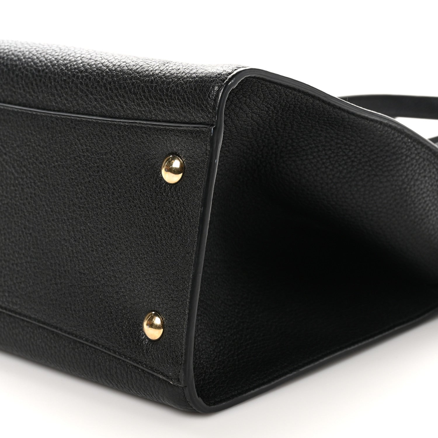 Salvatore Ferragamo Grained Calfskin Double Handle Small Amy Tote Black 9 of 9