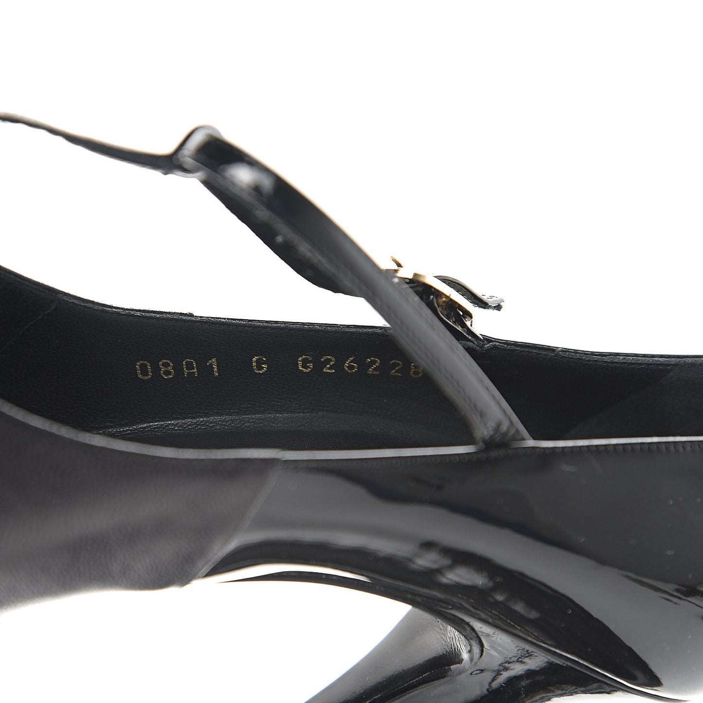 Patent Lambskin Mary Jane Pump 36 Black