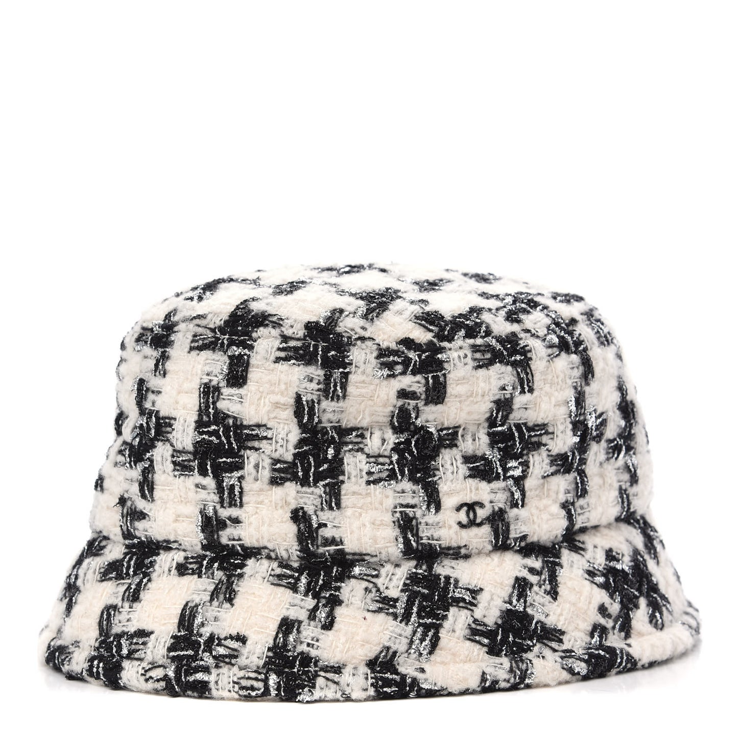 Tweed Bucket Hat S White Black