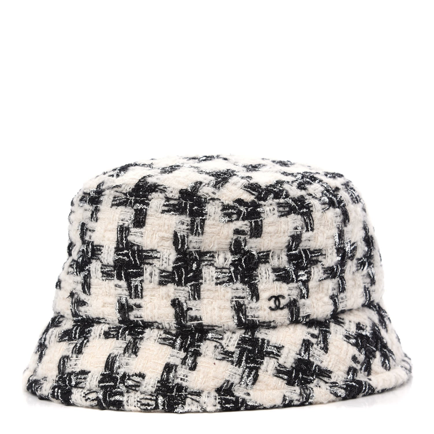 Chanel Tweed Bucket Hat S White Black 1 of 6