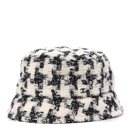 Chanel Tweed Bucket Hat S White Black 1 of 6